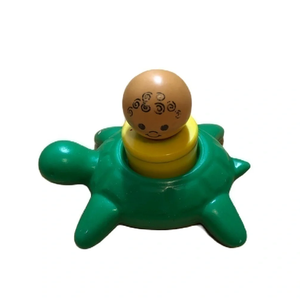 Vintage 1974 Fisher Price Jumbo Little People Turtle Bath Toy Kids Figure
